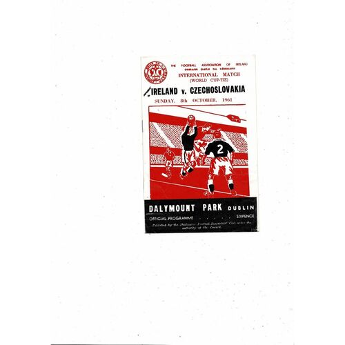 1961 Republic of Ireland v Czechoslovakia Football Programme