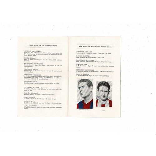 1965 Republic of Ireland v Spain Football Programme