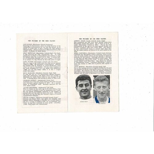 1965 Republic of Ireland v Spain Football Programme