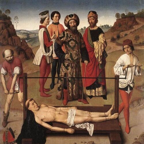 Martyrdom: Disembowelment of St Erasmus