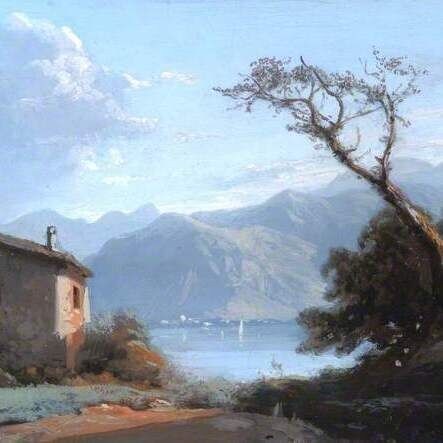 A House with a Lake in the Background