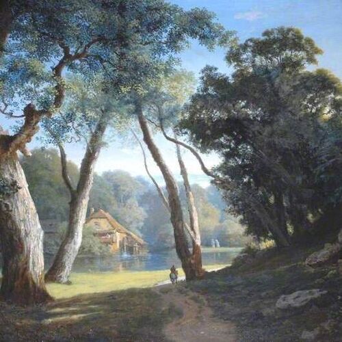 Landscape with a River, Trees and a Mill