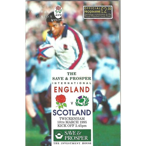 England Rugby Union Programmes