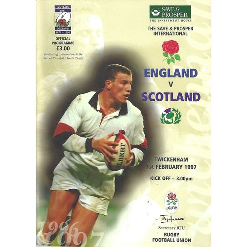 1997 England v Scotland Five Nations Rugby Union Programme