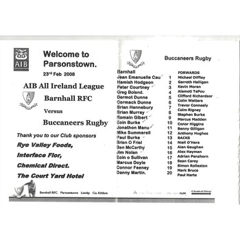 Buccaneers Away Rugby Union Programmes