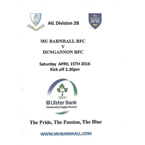 Dungannon Away Rugby Union Programmes