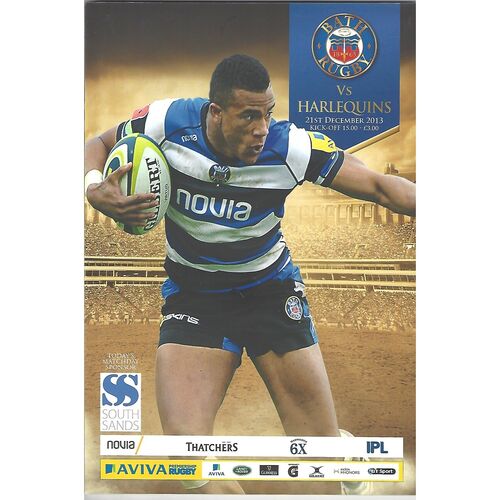 2013/14 Bath v Harlequins (21/12/2013) Rugby Union Programme