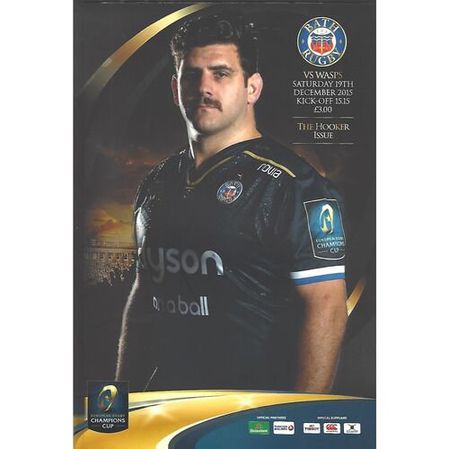 2015/16 Bath v Wasps (19/12/2015) European Rugby Champions Cup Rugby Union Programme
