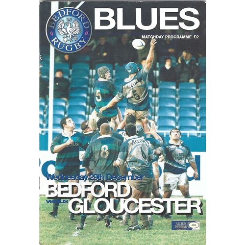 1999/00 Bedford Blues v Gloucester (29/12/1999) Rugby Union Programme
