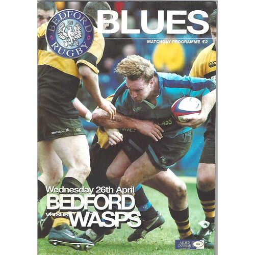 1999/00 Bedford Blues v Wasps (26/04/2000) Rugby Union Programme