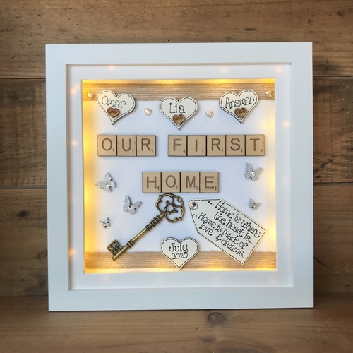 LED Our Family Home frame