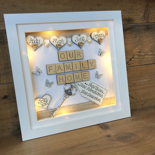 LED Our Family Home frame