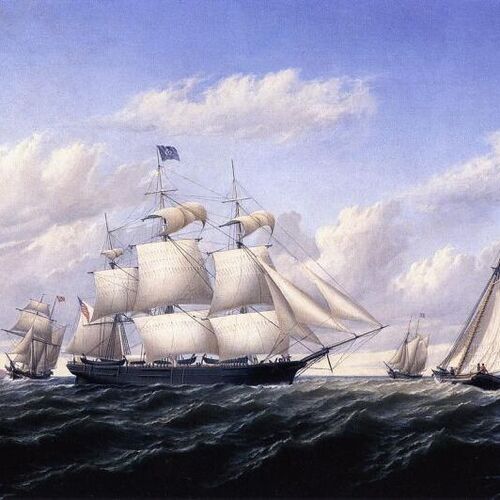 Whaleship, (Speedwell) of Fairhaven, Outward Bound off Gay Head