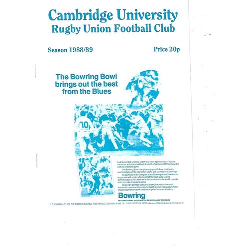 Cardiff/Cardiff Blues Away Rugby Union Programmes