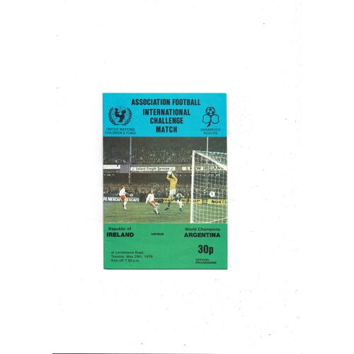 1979 Republic of Ireland v Argentina Football Programme