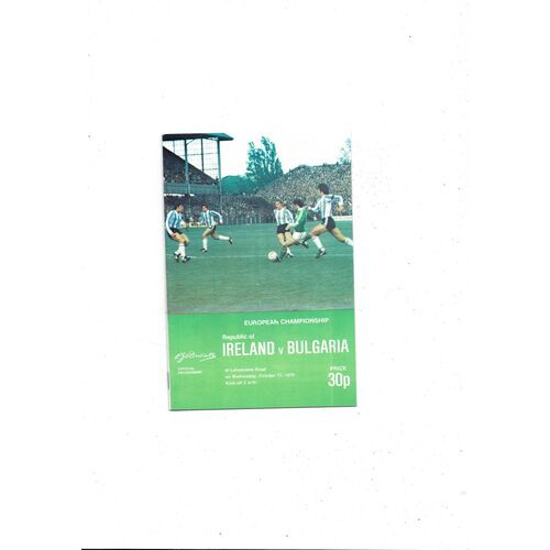 1979 Republic of Ireland v Bulgaria Football Programme