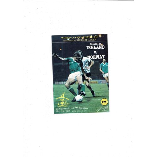 1985 Republic of Ireland v Norway Football Programme
