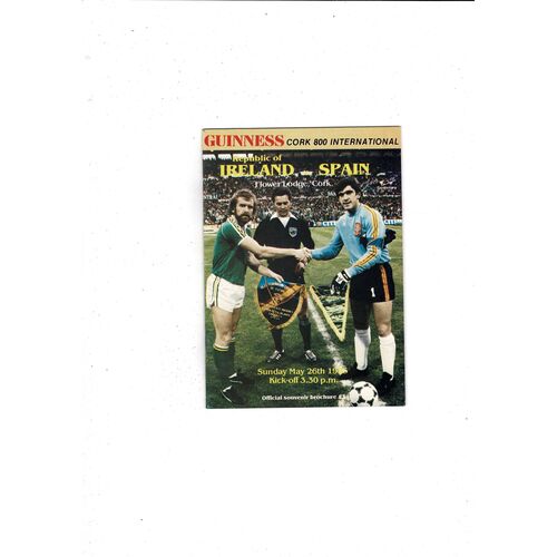 1985 Republic of Ireland v Spain Football Programme