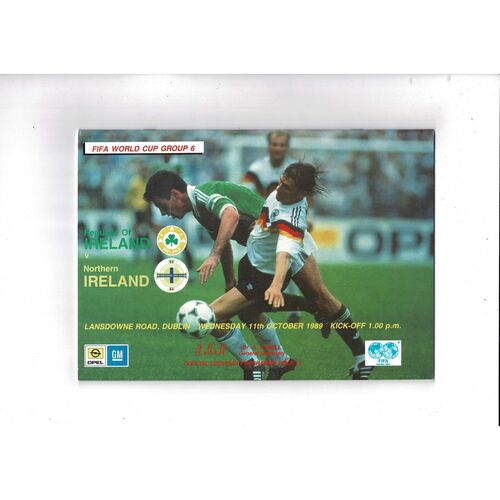1989 Republic of Ireland v Northern Ireland Football Programme