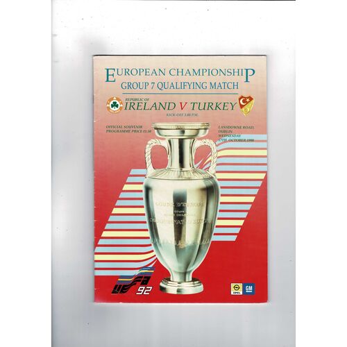 1990 Republic of Ireland v Turkey Football Programme