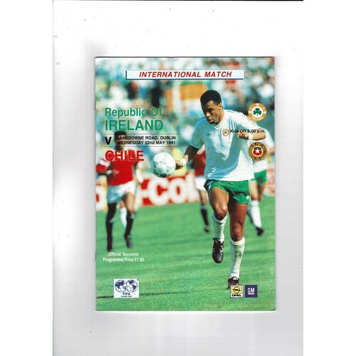1991 Republic of Ireland v Chile Football Programme