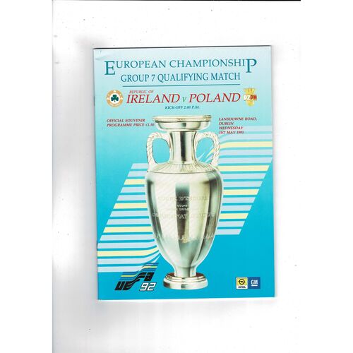 1991 Republic of Ireland v Poland Football Programme