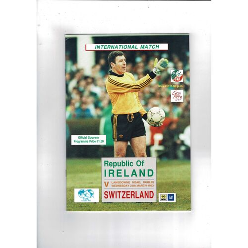 Republic of Ireland Home Football Programmes