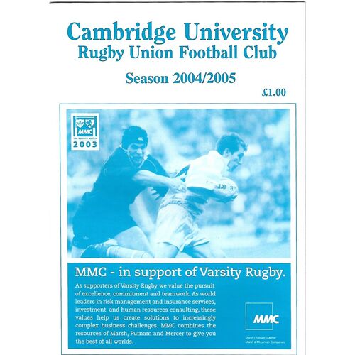 Cambridge Away Rugby Union Programmes