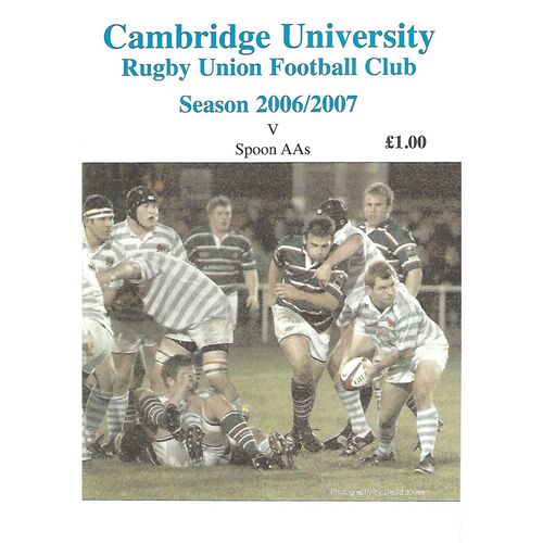 2006/07 Cambridge University v Spoon AA's (28/02/2007) Rugby Union Programme & Spoon AA's 2006/07 Season Brochure