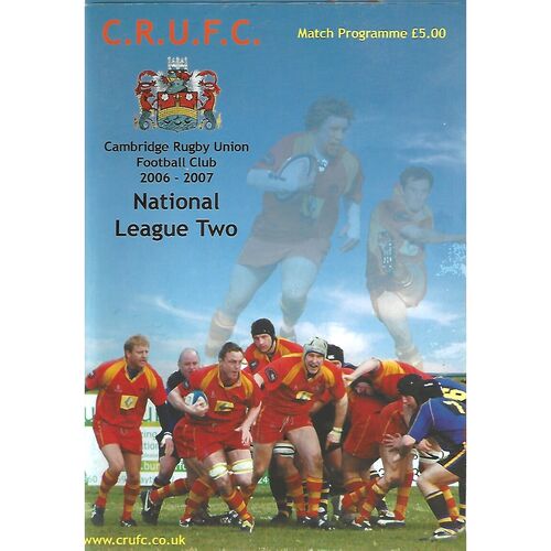 2006/07 Cambridge v Bradford & Bingley (28/10/2006) Rugby Union Programme
