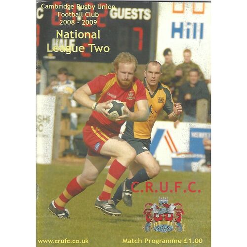 2008/09 Cambridge v Tynedale (21/03/2009) Rugby Union Programme