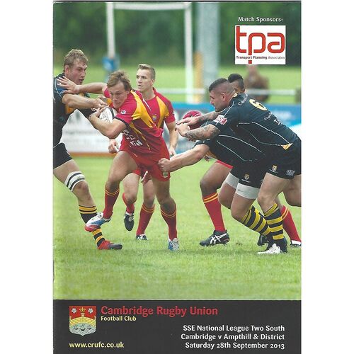 Ampthill & District Away Rugby Union Programmes