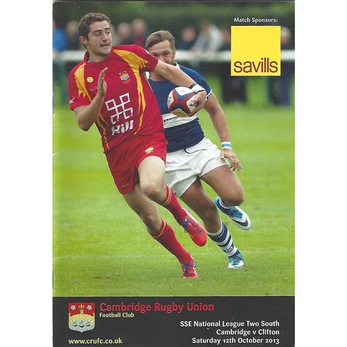 Clifton Away Rugby Union Programmes