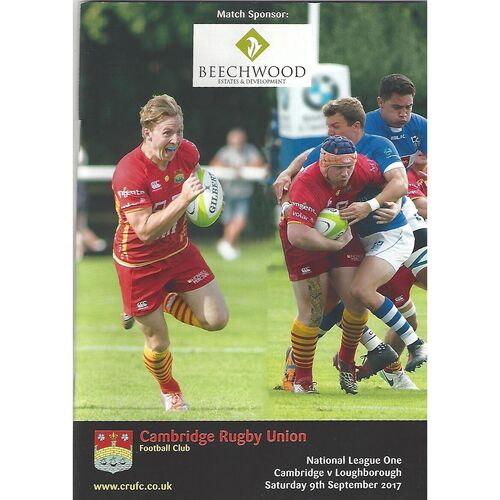 2017/18 Cambridge v Loughborough (09/09/2017) Rugby Union Programme