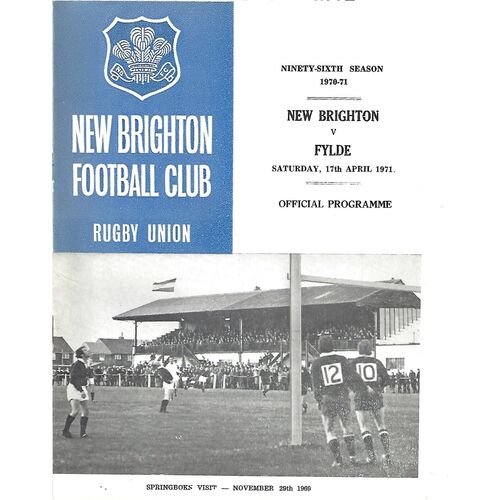 Fylde Away Rugby Union Programmes