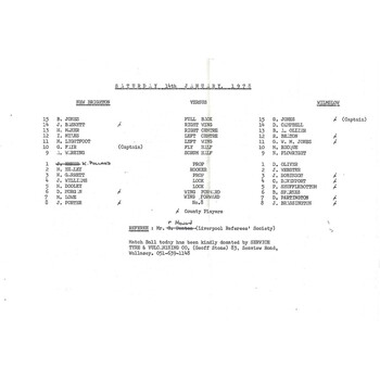 1977/78 New Brighton v Wilmslow (14/01/1978) Rugby Union Programme