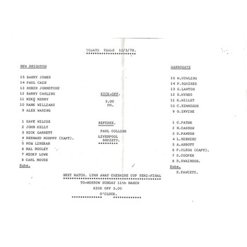 1978/79 New Brighton v Harrogate (10/03/1979) Rugby Union Programme