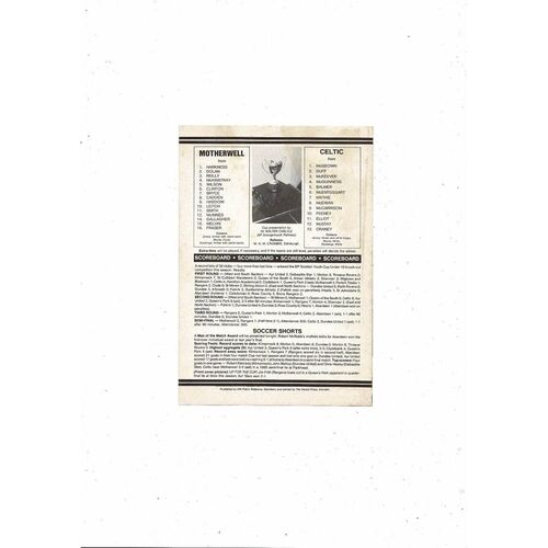 1987 Motherwell v Celtic Scottish Youth Cup Final Football Programme