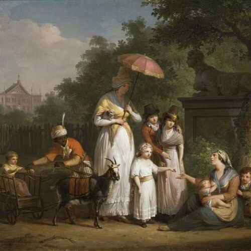 A Noble Family Distributing Alms in a Park