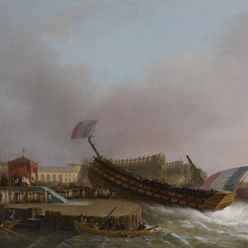 Napoleon and the Empress, Marie-Louise at the Launch of the Friedland in 1810