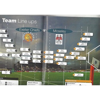 2007/08 Exeter Chiefs v Moseley (05/01/2008) Rugby Union Programme