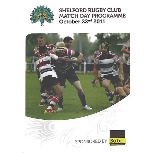2011/12 Shelford v Hartpury College (22/10/2011) Rugby Union Programme