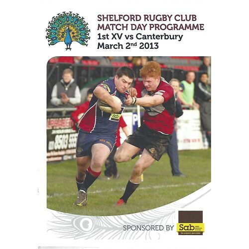 Canterbury Away Rugby Union Programmes