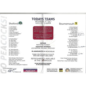 2013/14 Shelford v Bournemouth (05/10/2013) Rugby Union Programme