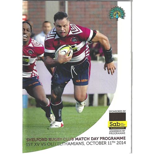 Old Elthamians Away Rugby Union Programmes