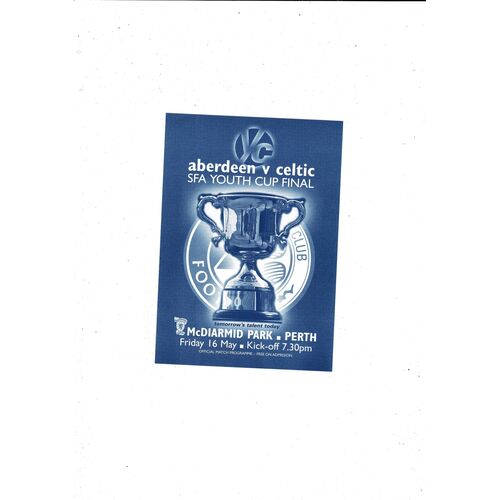 Scottish Youth Cup Final Football Programmes