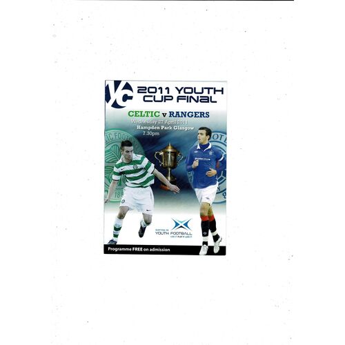 2011 Celtic v Rangers Scottish Youth Cup Final Football Programme