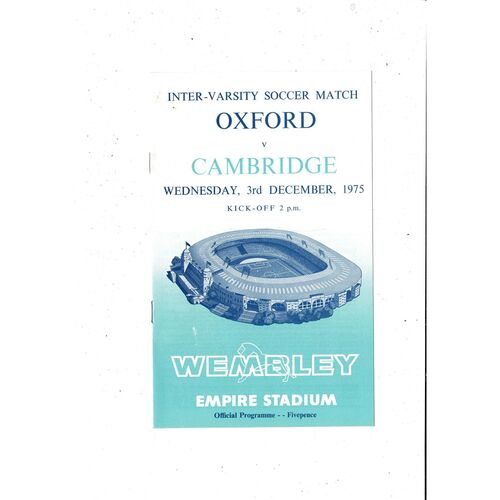 Inter Varsity Football Programmes