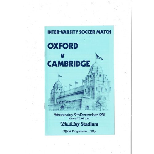 1981 Oxford v Cambridge Inter Varsity Football Programme