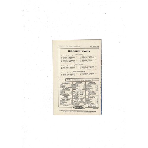 1949/50 Chelsea v Fulham Football Programme